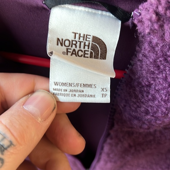 Womens The North Face Ridge Fleece Full Zip Hooded Sweater Jacket - Blackberry - Picture 3 of 4